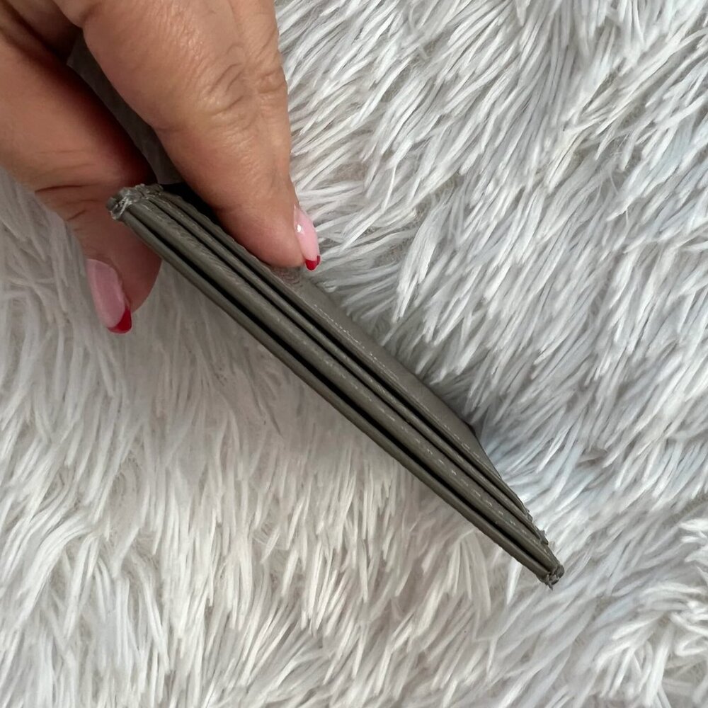 Saint Laurent Pebbled Leather Logo Card Case Grey - Picture 6 of 11